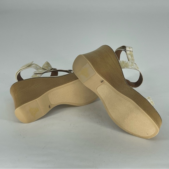 LUCKY BRAND NEW DEMMIA PLATFORM WEDGE SANDALS BUTTERED YELLOW CANVAS FLORAL - Picture 7 of 9